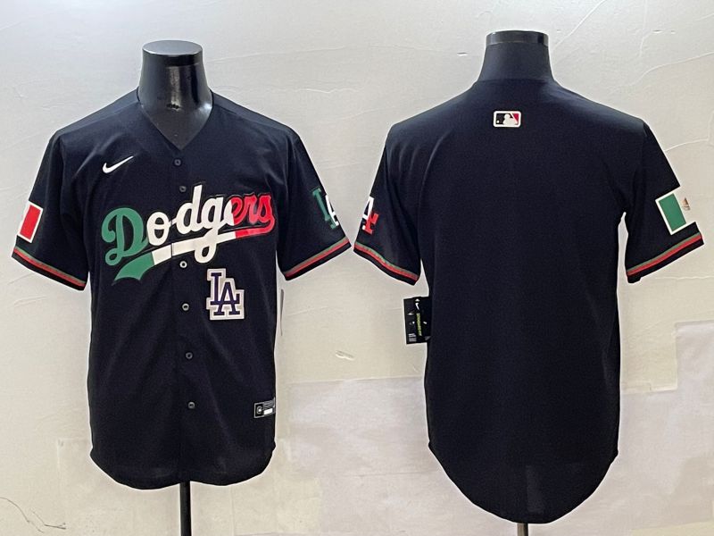 Men Los Angeles Dodgers Blank Black Mexico Second generation Nike 2025 MLB Jersey style 6